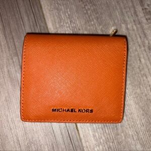 Michael Kors Bold Orange Bifold Wallet